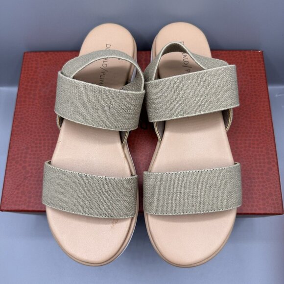 Donald Pliner Platform Sandal Linen Blend Natural Slip-On Women 8M - Picture 6 of 10